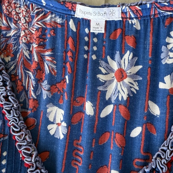 Poupette St. Barth Ariel mini dress in blue Riviera floral print Pristine new - Picture 3 of 11